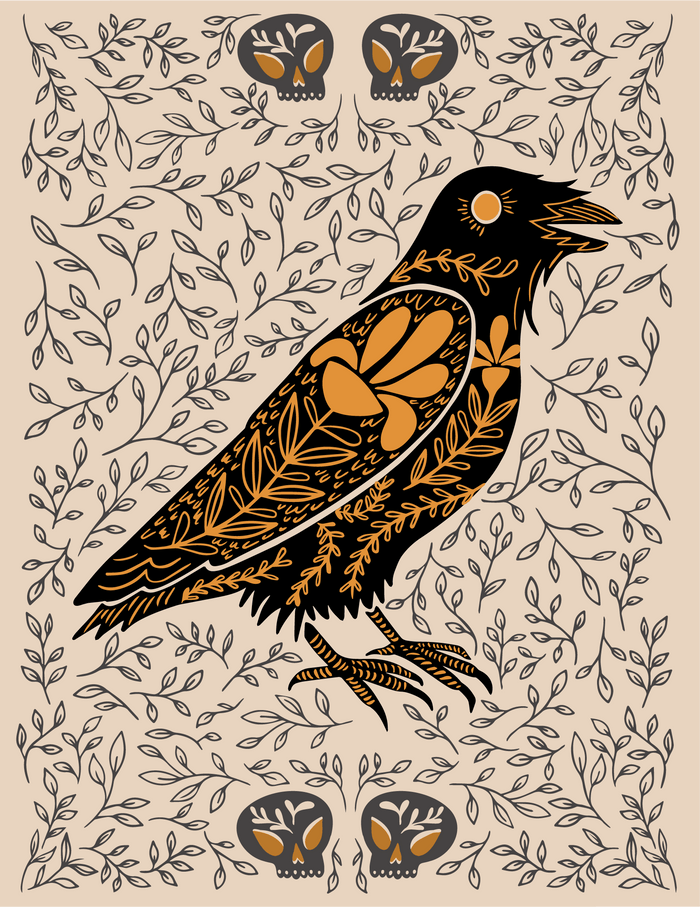 Dark Omens Raven Greeting Card