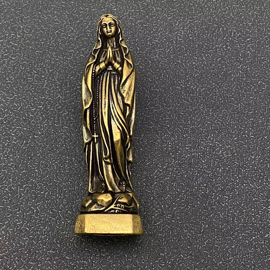 Small Brass Virgin Mary Decoration