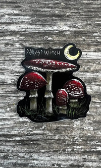 Forest Witch Mushroom Moon Vinyl Sticker