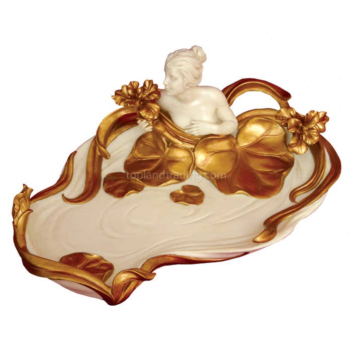 Bathing Lady Art Nouveau Inspired Decorative Dish