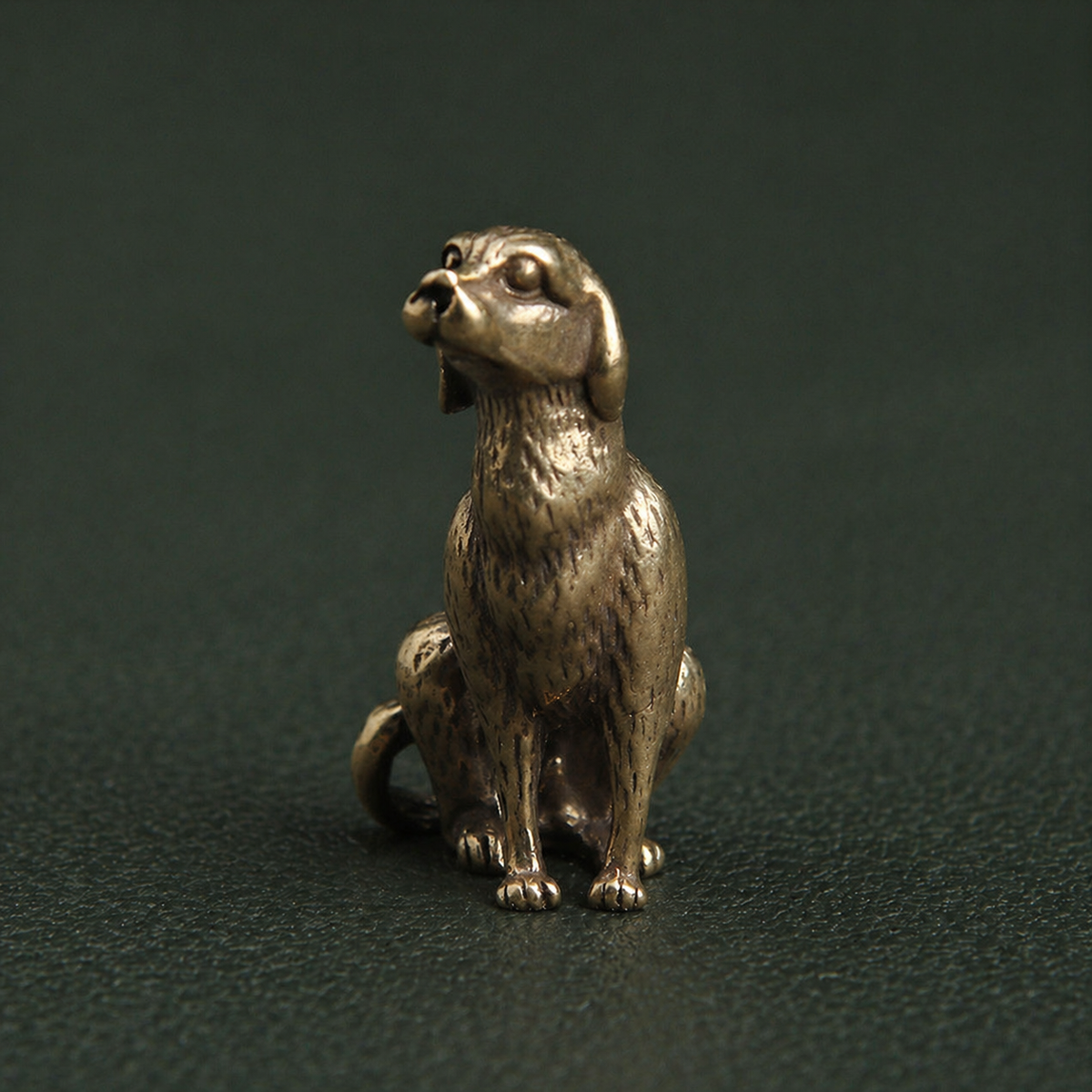 Antique Brass Country Dog Figurine