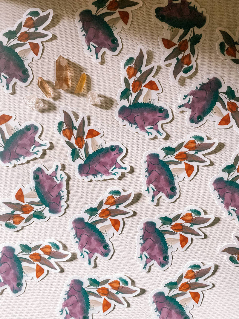 Toad with Poison Plants Vinyl Sticker