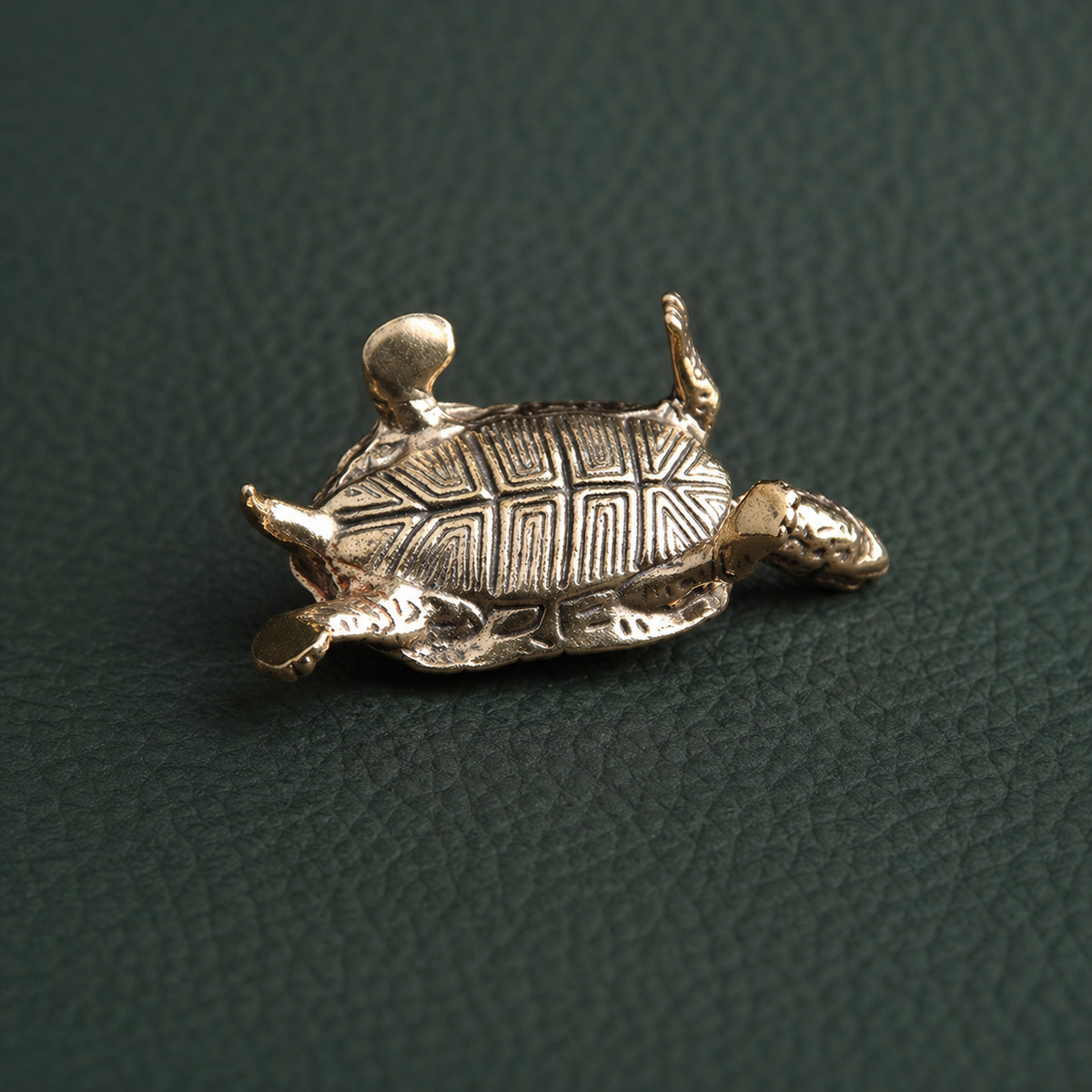 Antique Brass Longevity Turtle Figurine