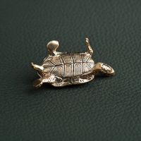Antique Brass Longevity Turtle Figurine