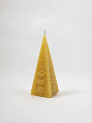 Moon Phase Pyramid Beeswax Candle