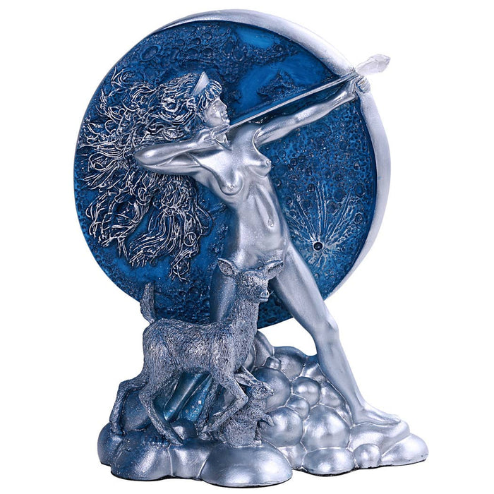 Diana Archer Goddess with Deer & Crescent Moon Statue