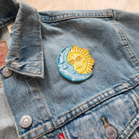Celestial Sun & Moon Embroidered Patch
