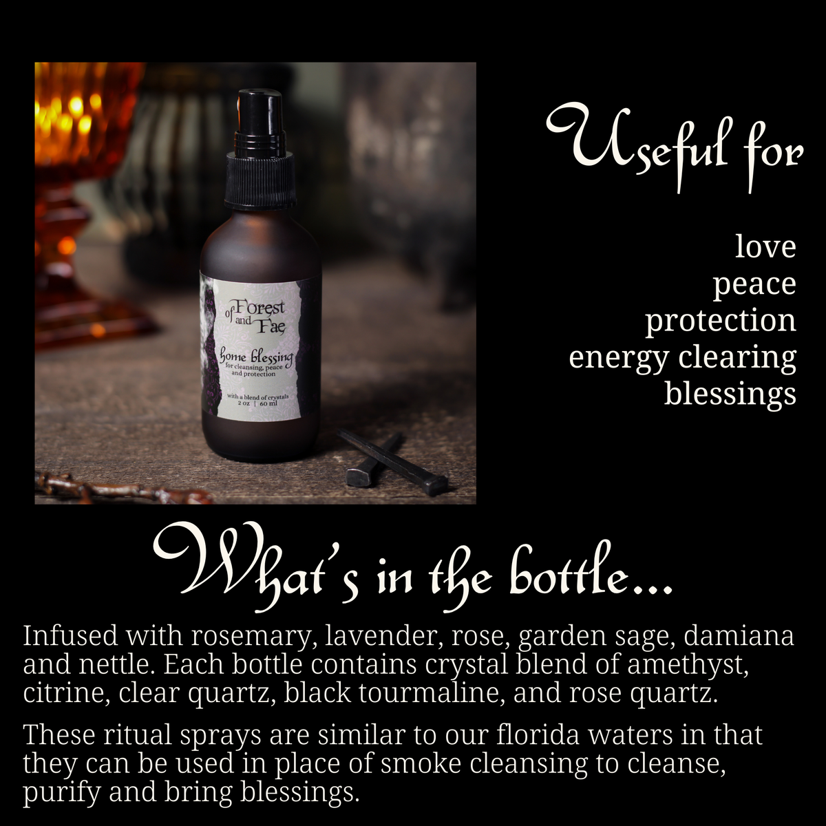 Home Blessing Spray: Cleansing Mist with Crystals & Herbs