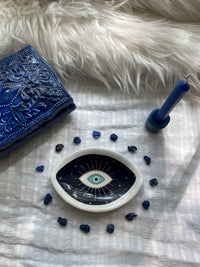 Evil Eye Protective Ceramic Trinket Dish