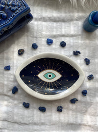 Evil Eye Protective Ceramic Trinket Dish
