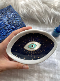 Evil Eye Protective Ceramic Trinket Dish