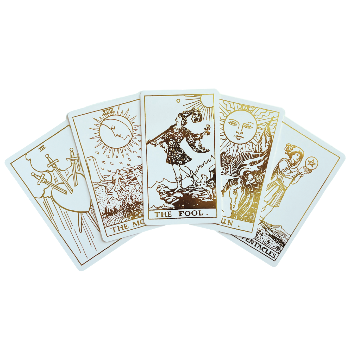 White Gold Rider Waite Tarot Deck