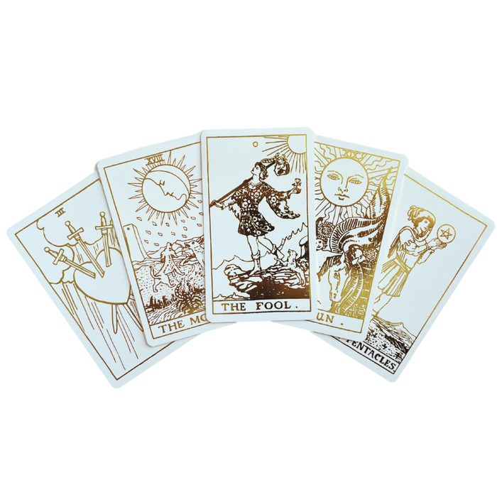 White Gold Rider Waite Tarot Deck