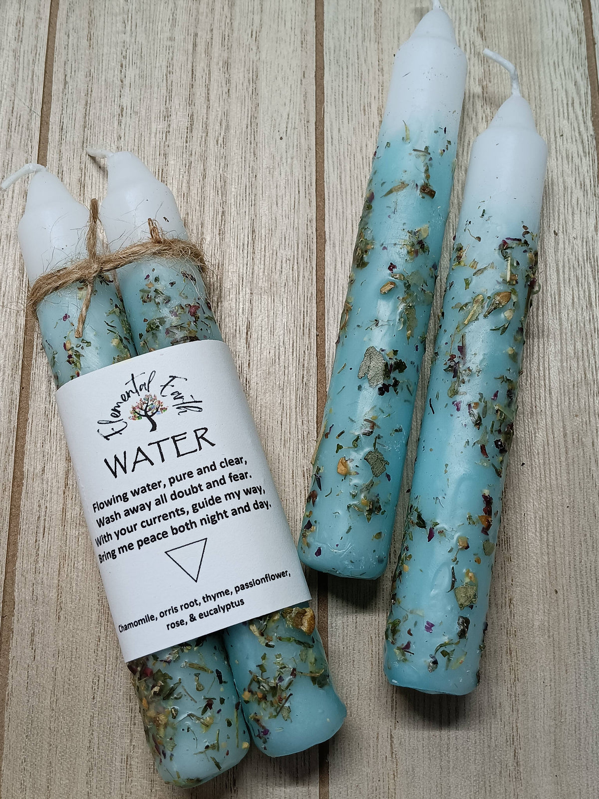 Water Element Herbal Ritual Candles | Intuition, Healing & Emotional Flow