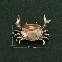 Solid Brass Crab Figurine Pen Holder