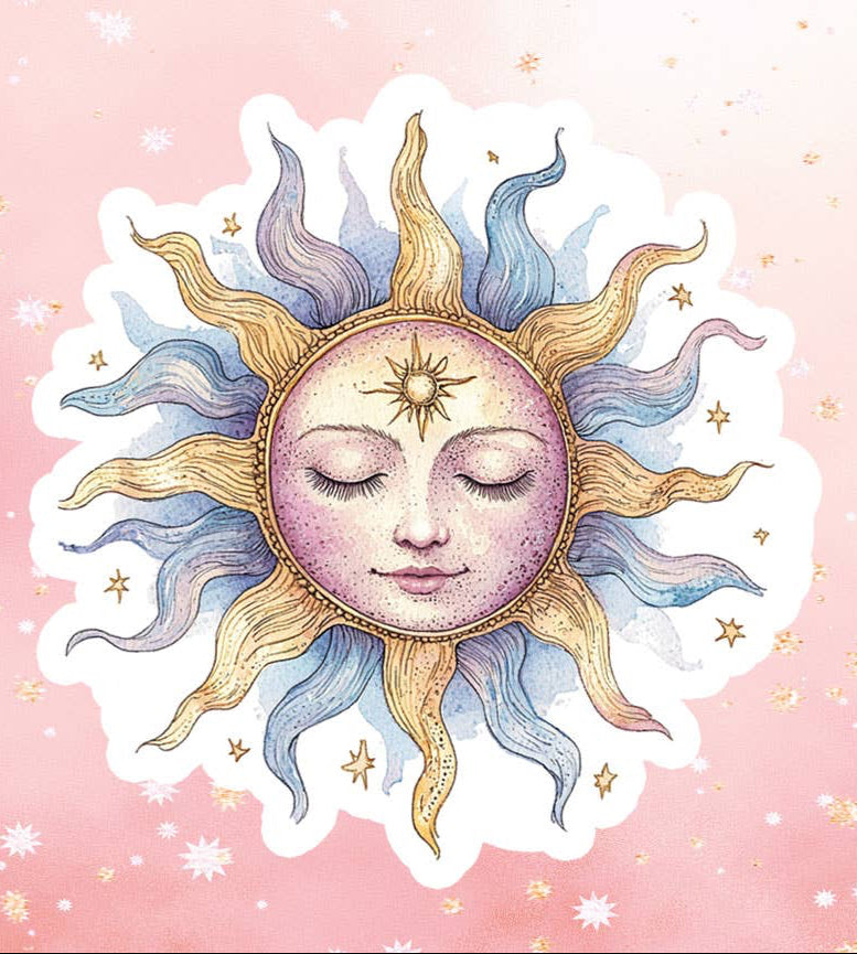Celestial Peace Sun Goddess Vinyl Sticker
