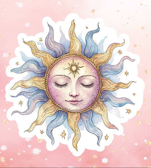 Celestial Peace Sun Goddess Vinyl Sticker