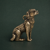 Antique Brass Country Dog Figurine