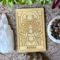 Medusa Deity Card | Altar Decor | Wall Art | Shelf Leaner