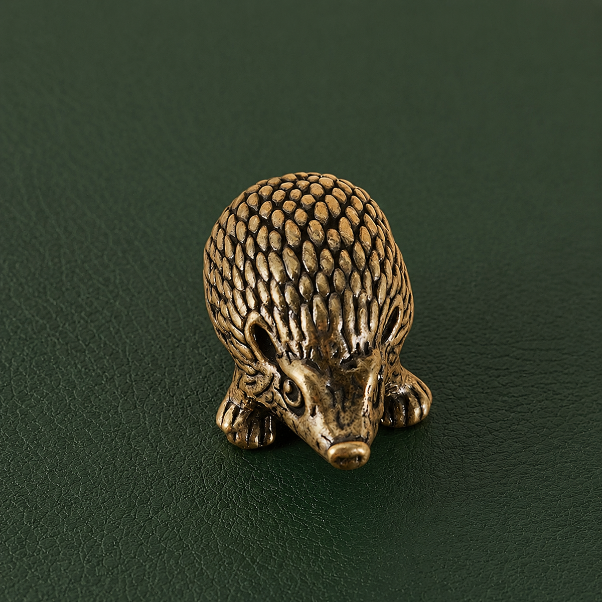Solid Brass Hedgehog Figurine