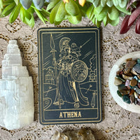 Athena Deity Card | Altar Decor | Wall Art | Shelf Leaner
