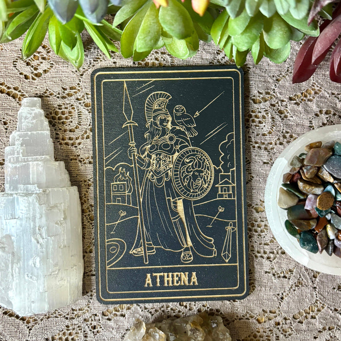 Athena Deity Card | Altar Decor | Wall Art | Shelf Leaner