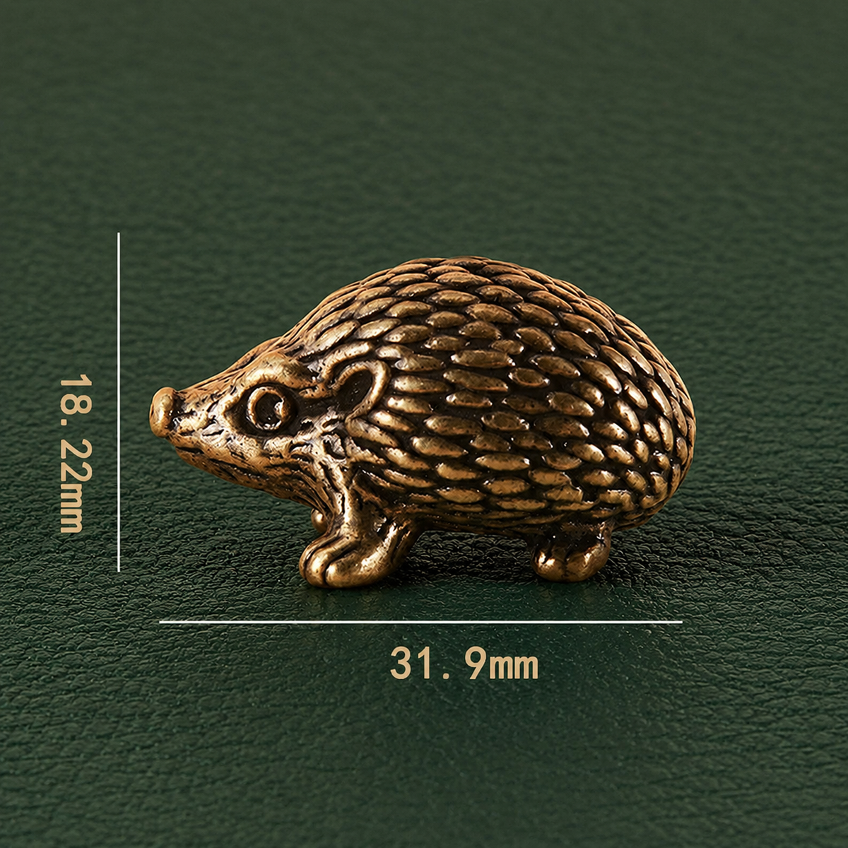 Solid Brass Hedgehog Figurine