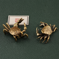 Solid Brass Crab Figurine Pen Holder