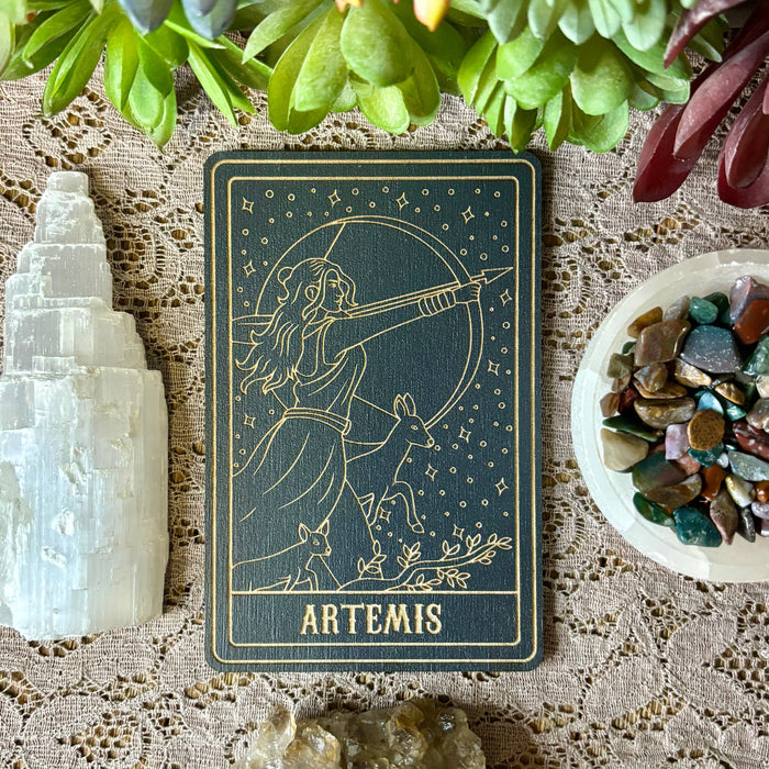 Artemis Deity Card | Altar Decor | Wall Art Shelf Leaner