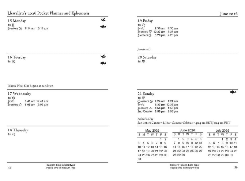 Llewellyn's 2026 Astrological Pocket Planner