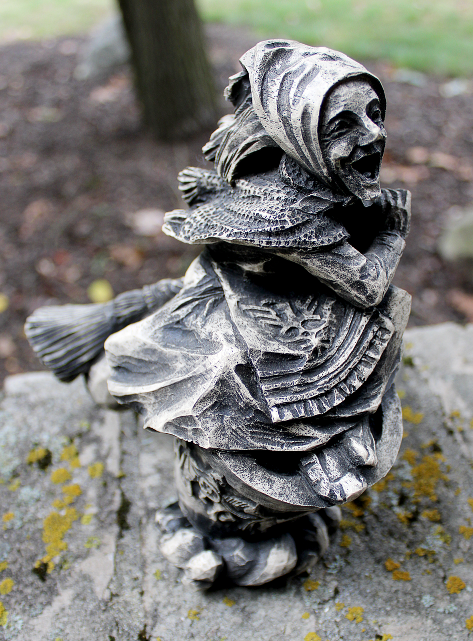 Stone Finish Baba Yaga Statue