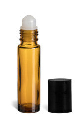 Roller Top Amber Glass Bottles