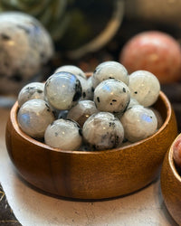 Rainbow Moonstone Mini Spheres for Intuition & Reflection
