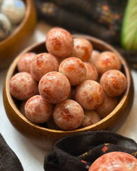 Sun & Moon Crystal Duo Set | Sunstone & Rainbow Moonstone Mini Spheres