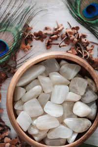 Tumbled White Moonstone for Lunar Connection