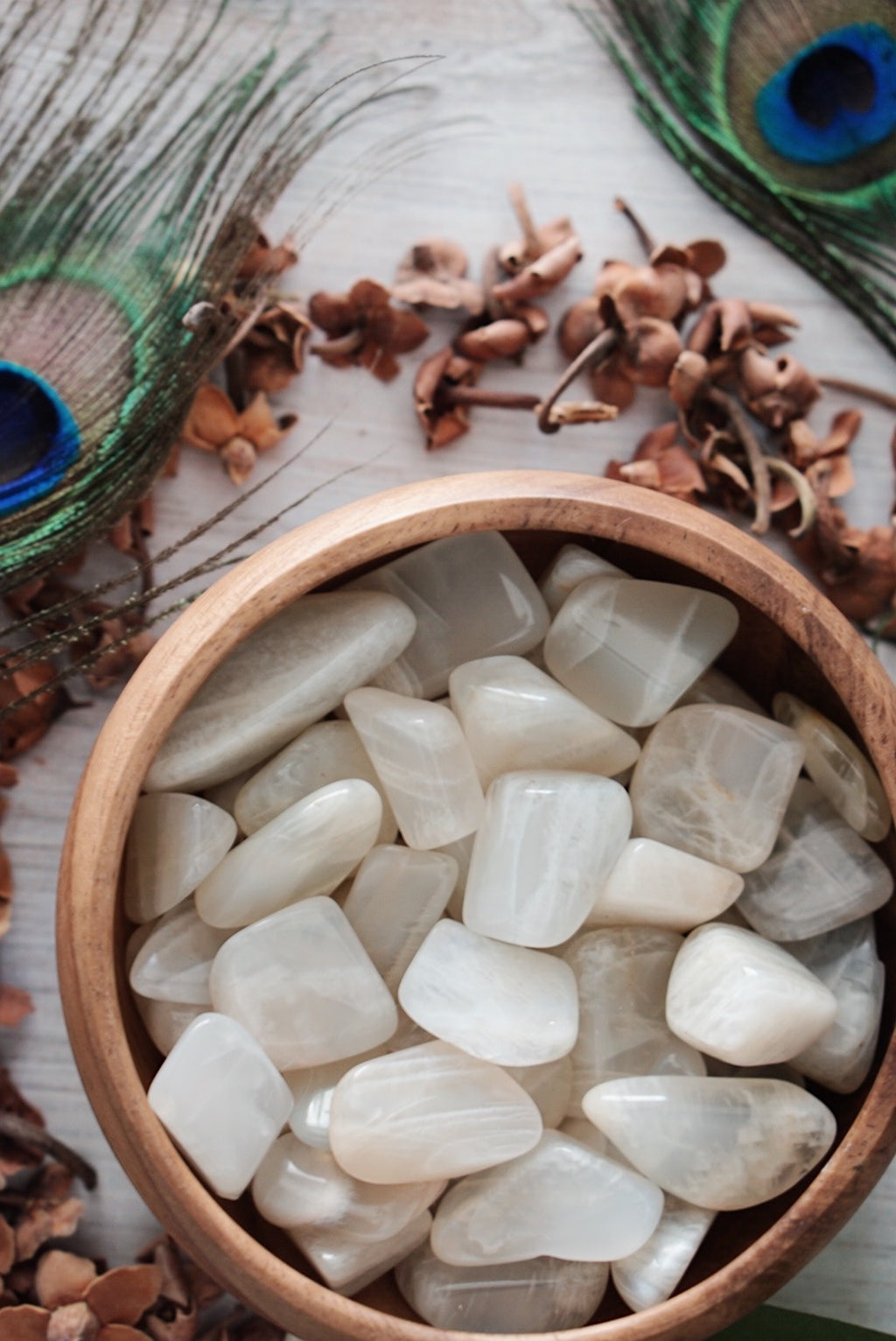 Tumbled White Moonstone for Lunar Connection