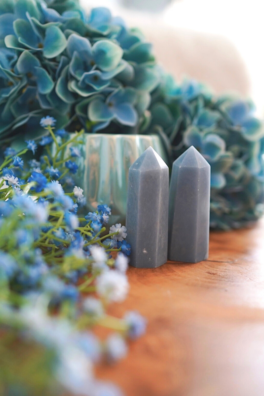 Angelite Towers for Gratitude & Angelic Connection