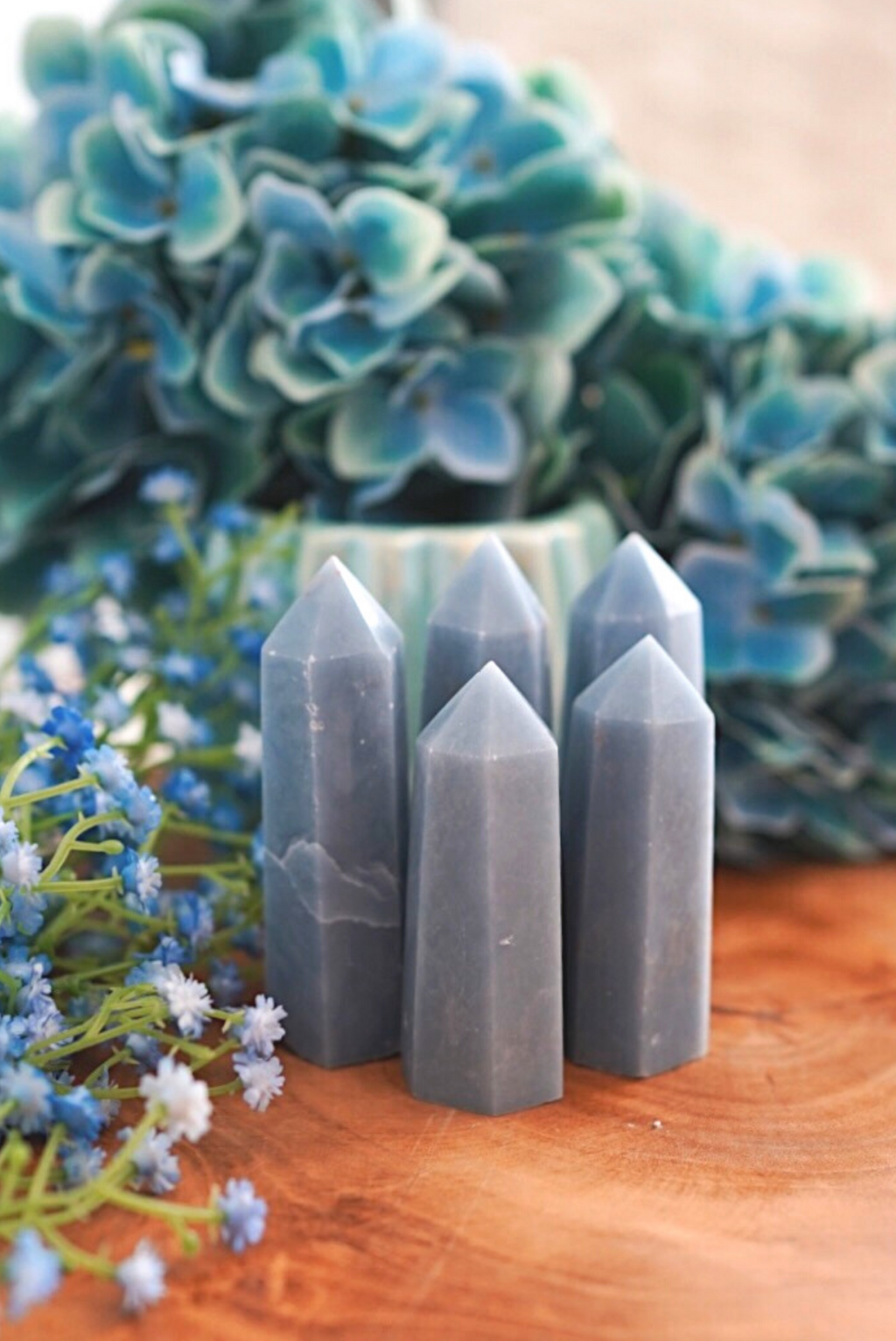 Angelite Towers for Gratitude & Angelic Connection