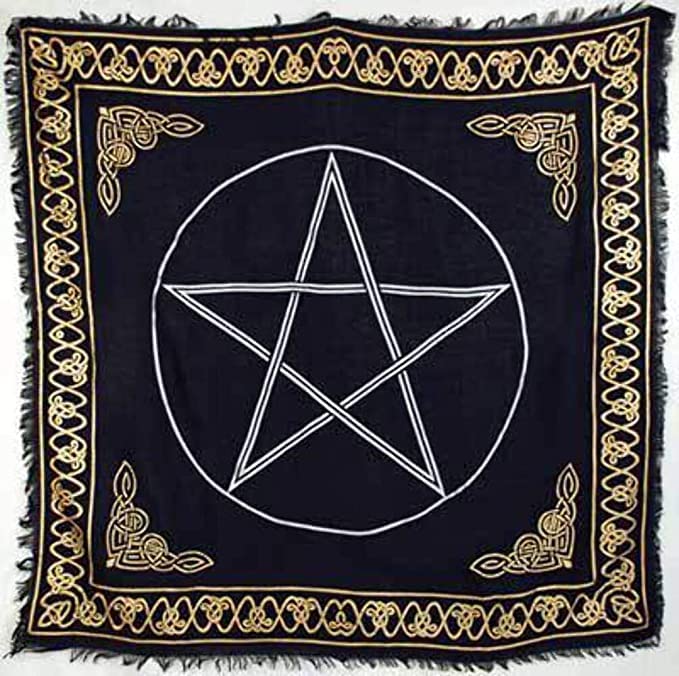 Black Altar Cloth with Metallic Design - Various Styles