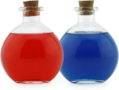 Glass Drip Cap Bottles - Various Colors & Sizes