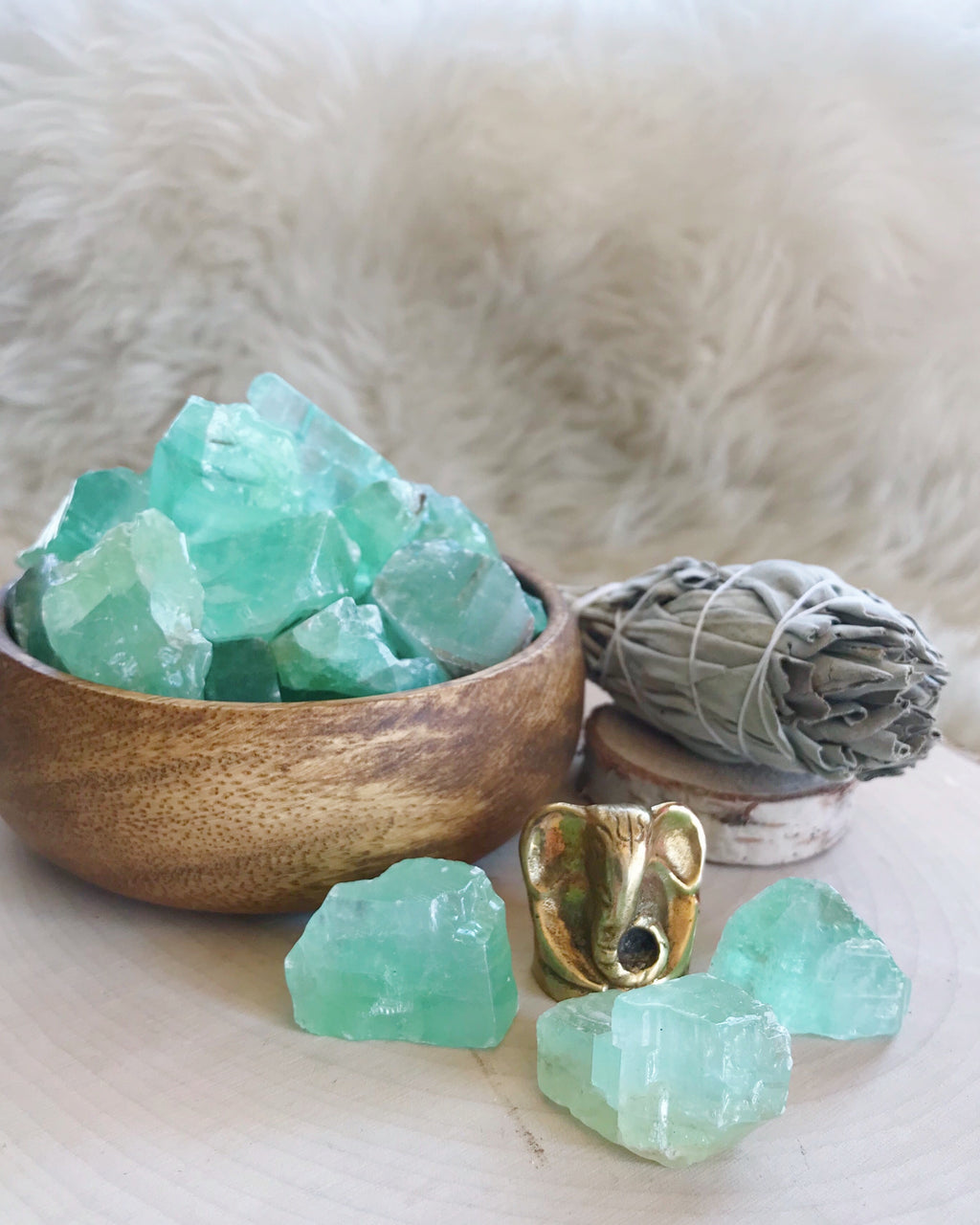 Rough Aqua Calcite for Calming the Emotions