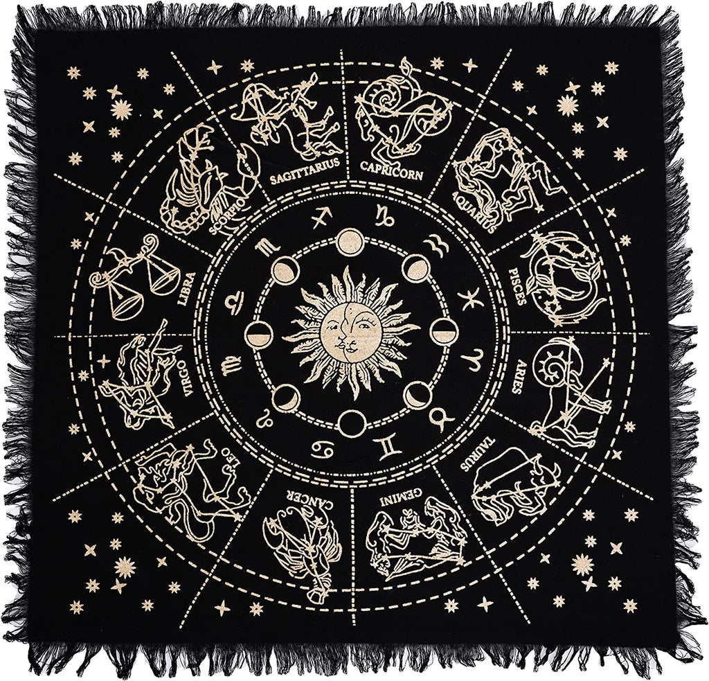Black Altar Cloth with Metallic Design - Various Styles