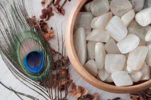 Tumbled White Moonstone for Lunar Connection