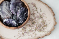 Chevron Amethyst Palm Stones for Spiritual Development