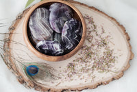 Chevron Amethyst Palm Stones for Spiritual Development