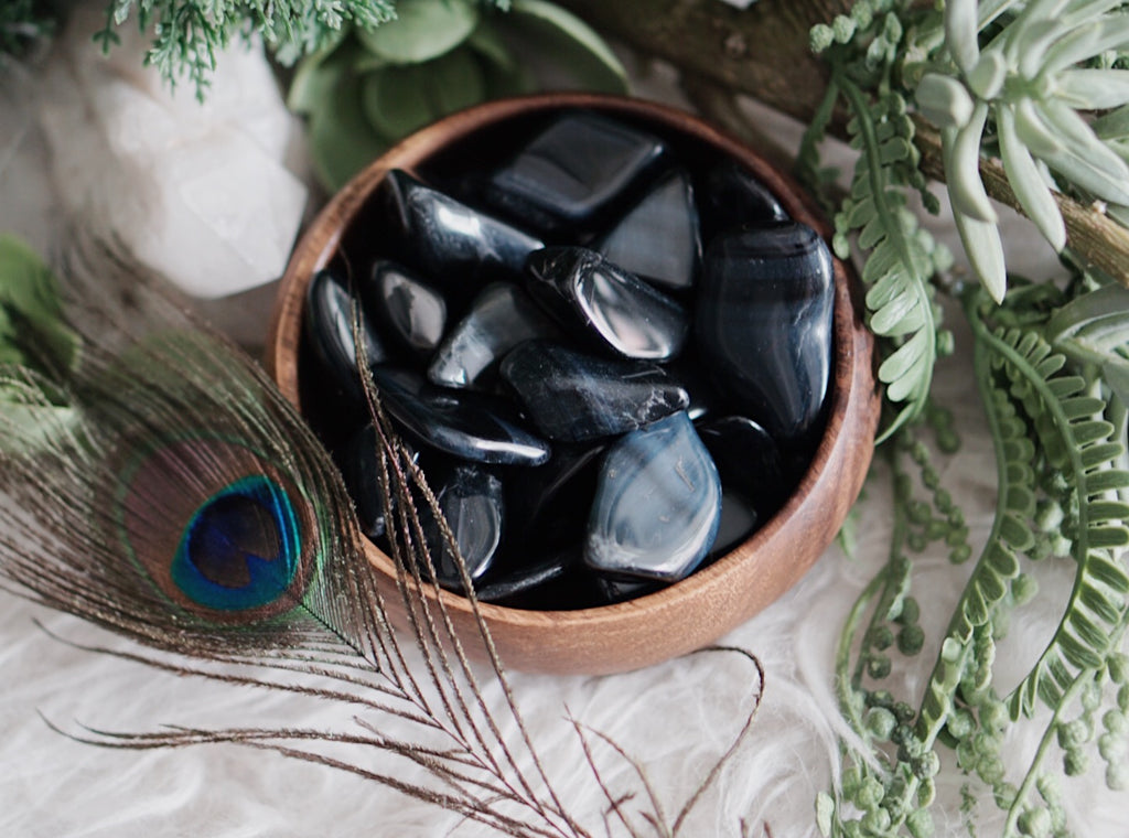 Tumbled Dark Blue Tiger's Eye for Power & Communication