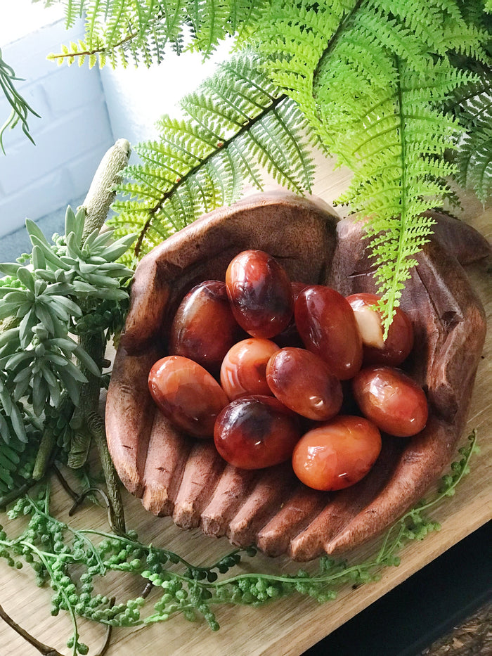 Carnelian Palm Stones for Creativity & Energy
