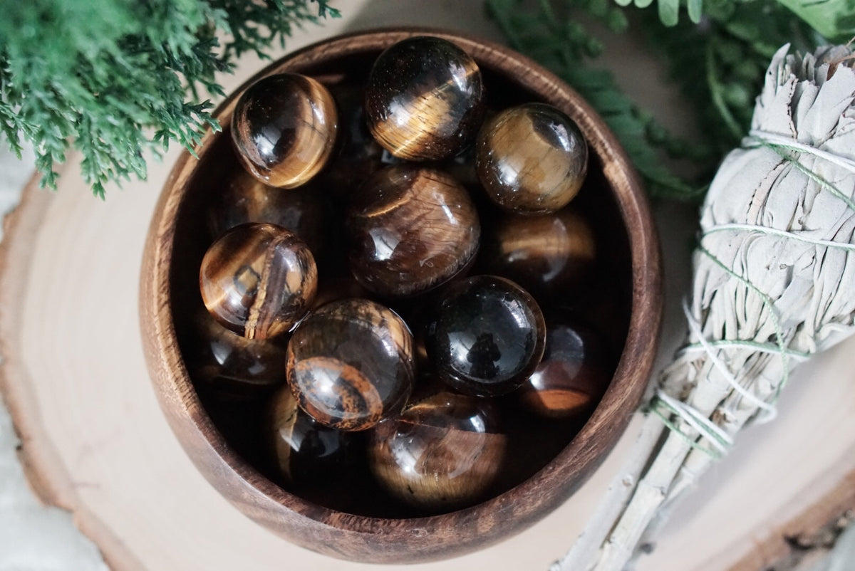 Golden Tiger's Eye Mini Spheres for Personal Power & Energy