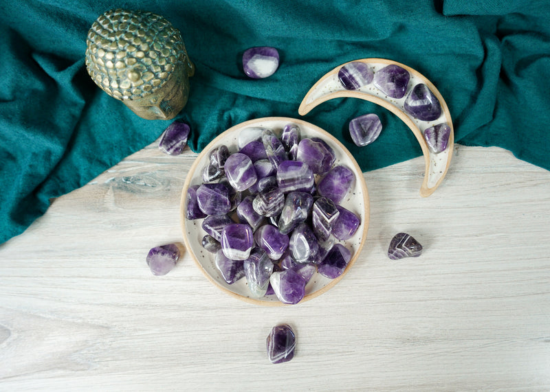 Tumbled Chevron Amethyst for Spiritual Development