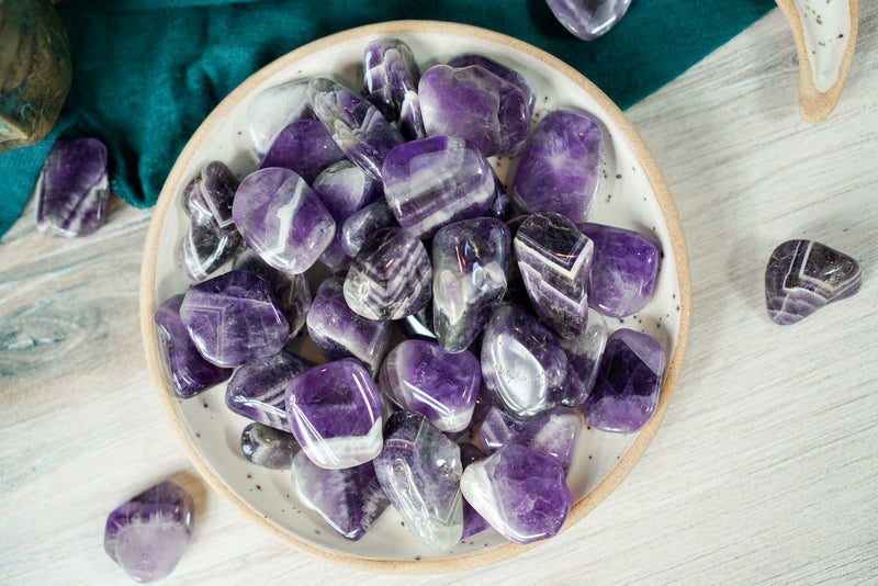 Tumbled Chevron Amethyst for Spiritual Development